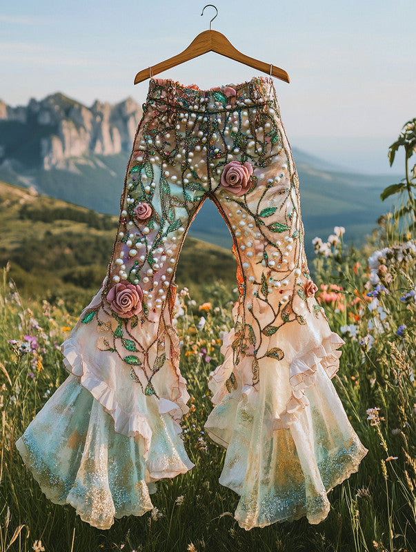 Summer Holiday Lace Hand-Embroidered Patchwork Pants aa0e