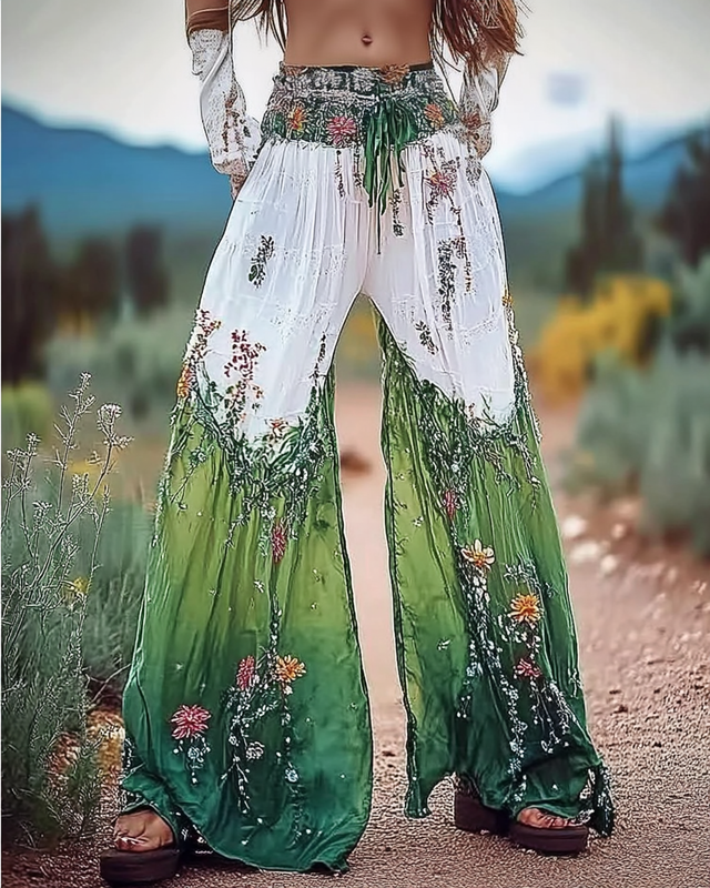 Vintage Loose Casual Color Contrast Pants 5c27