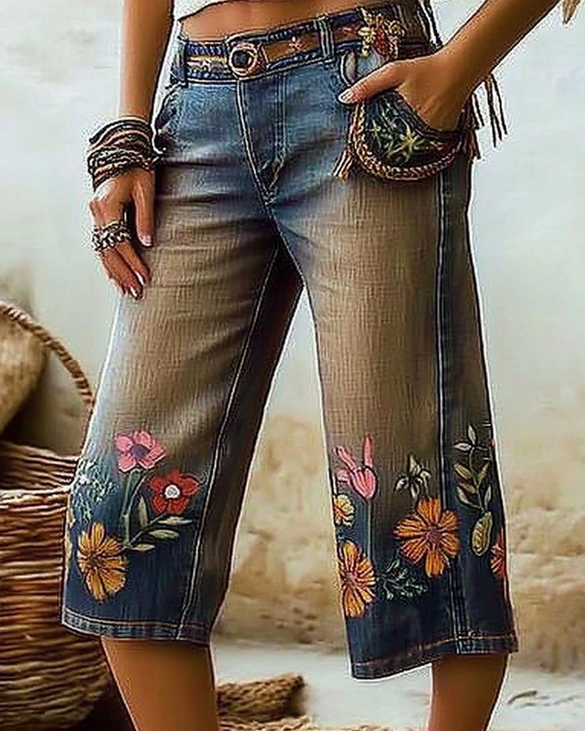 Vintage Loose Casual Shorts Jeans 791b