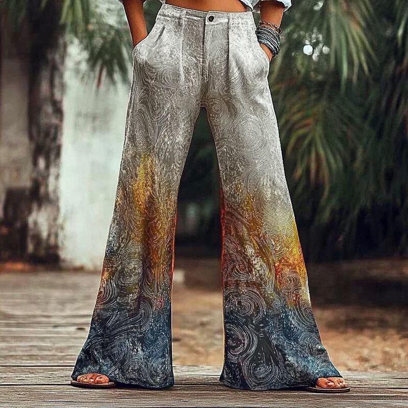 Vintage Loose Metallic Gradient Color Pants ec42