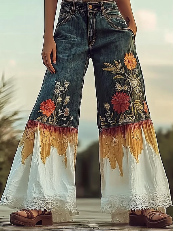 Summer seaside retro loose casual pants d9f9