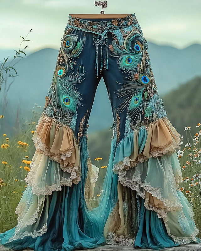 Summer Holiday Lace Hand-Embroidered Patchwork Pants 4dfc