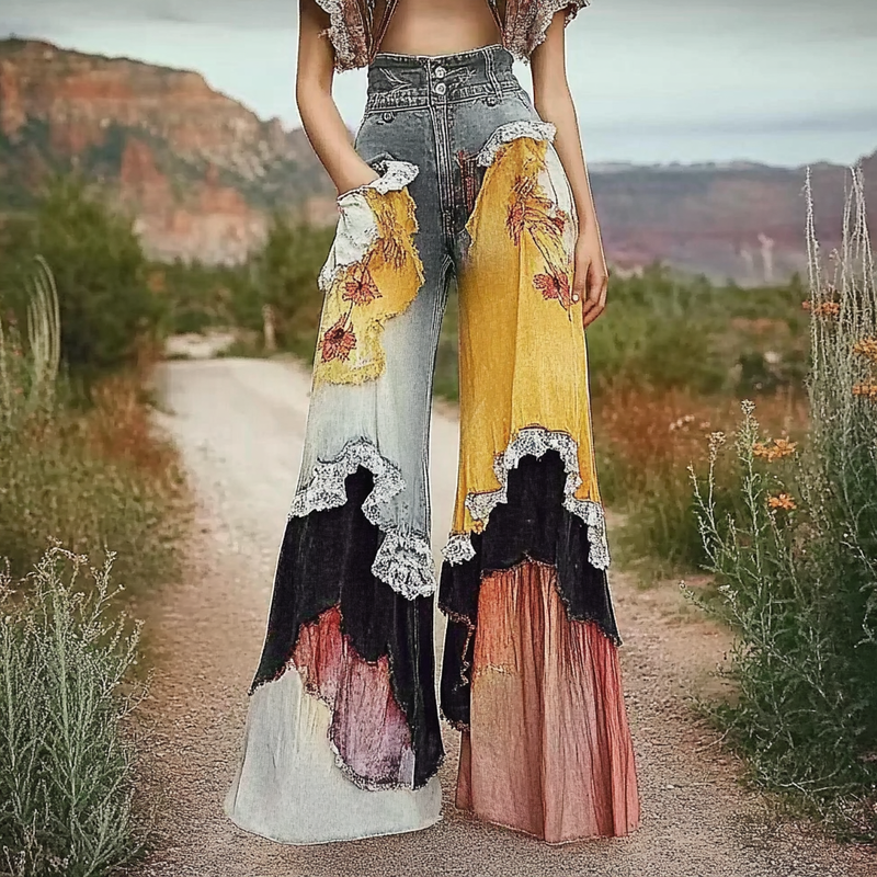 Vintage Loose Color Contrast Pants 27c1