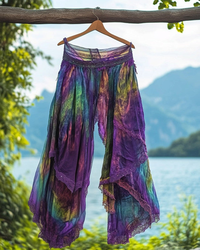 Summer Holiday Ruffle Lace Contrast Pant 4657