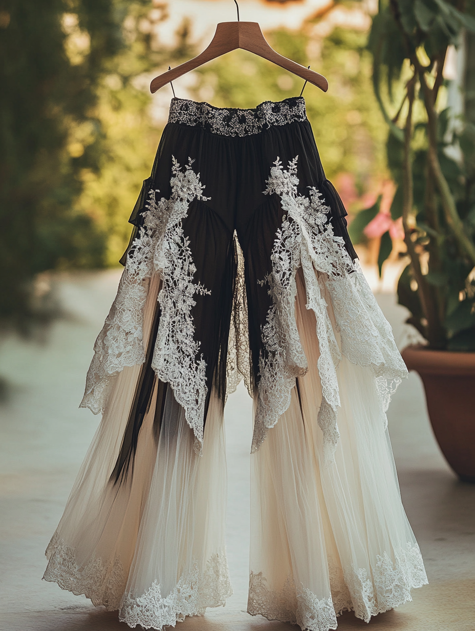 Summer Colorful Patchwork Handmade Lace Pants e3ec