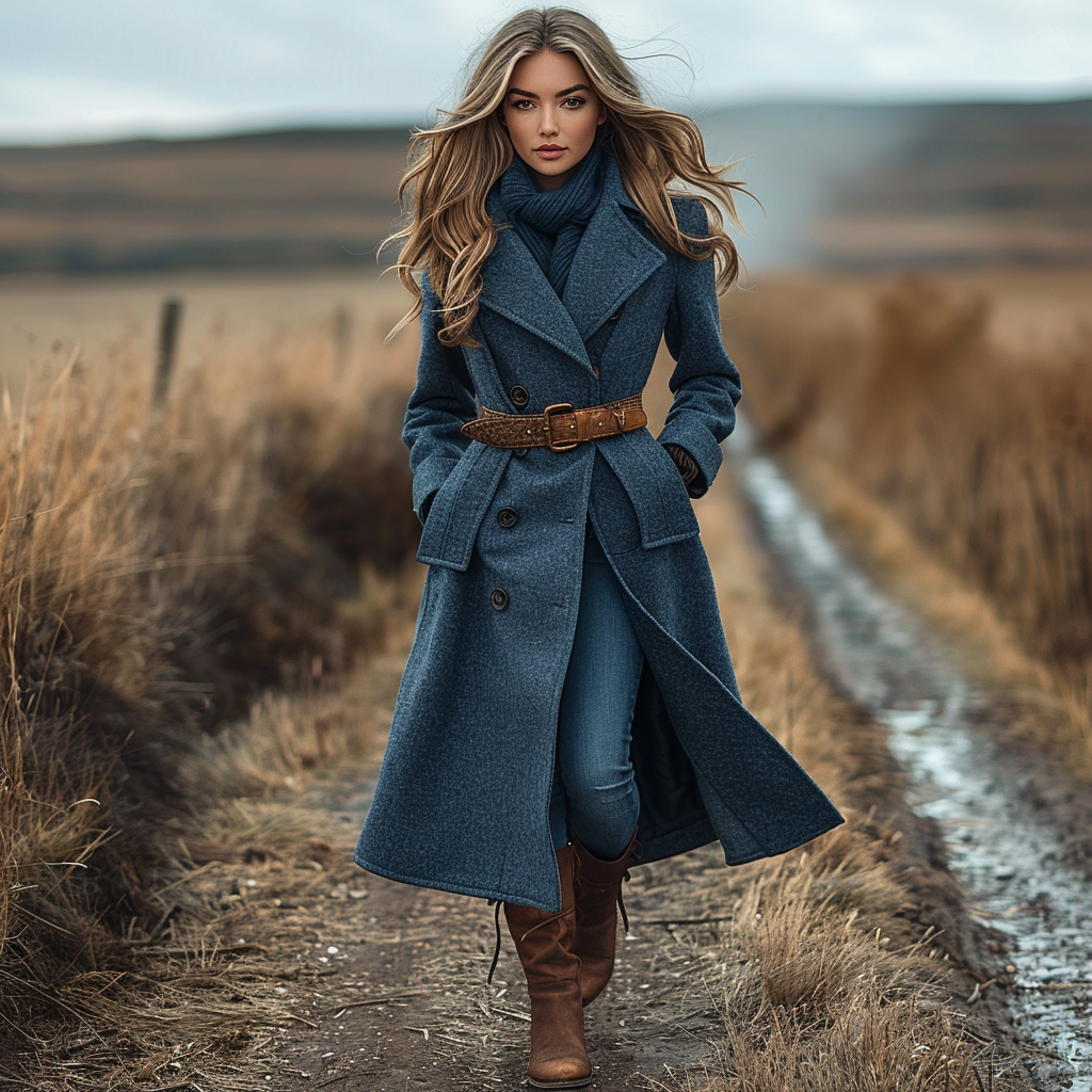 Women's Retro Casual Long Woolen Coat