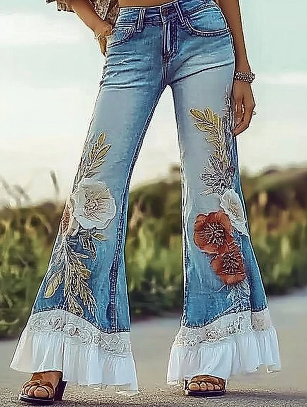 Summer seaside retro loose casual pants 7ac0