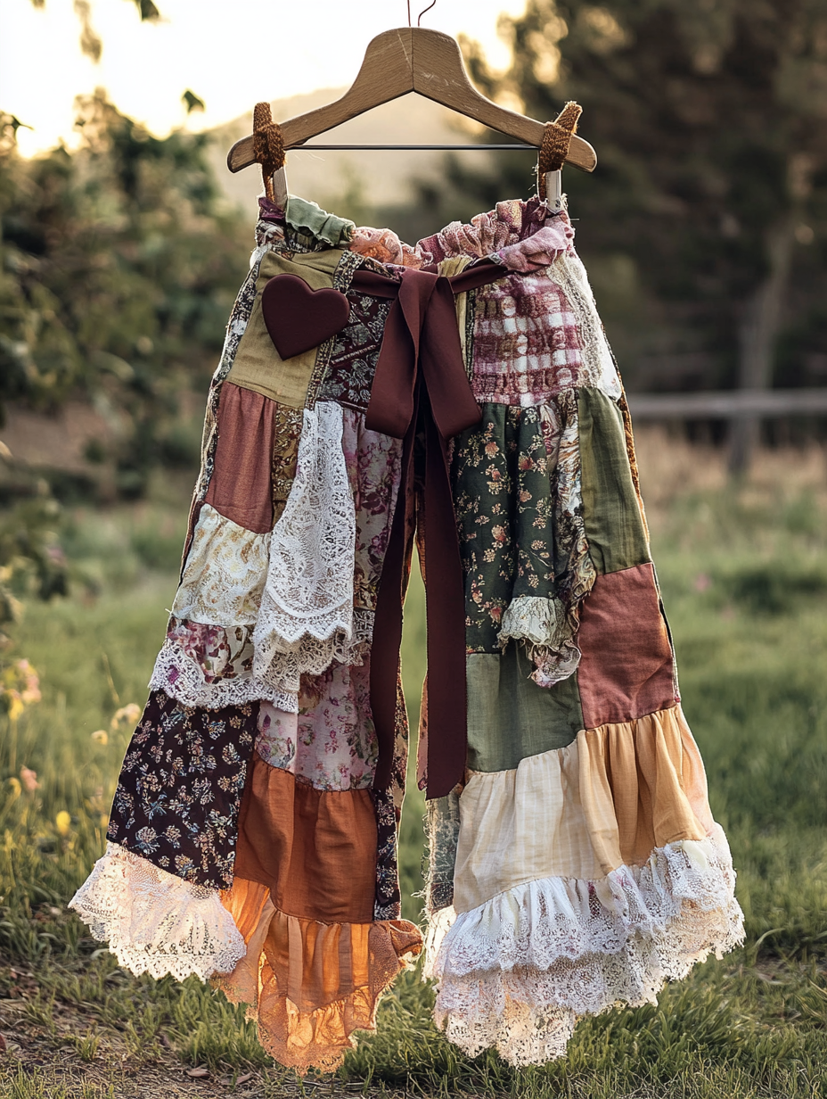 Summer Colorful Patchwork Handmade Lace Pants d177