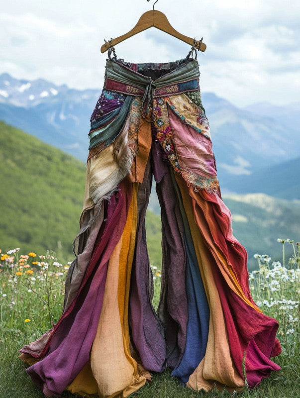 Summer Holiday Lace Hand-Embroidered Patchwork Pants 02fd