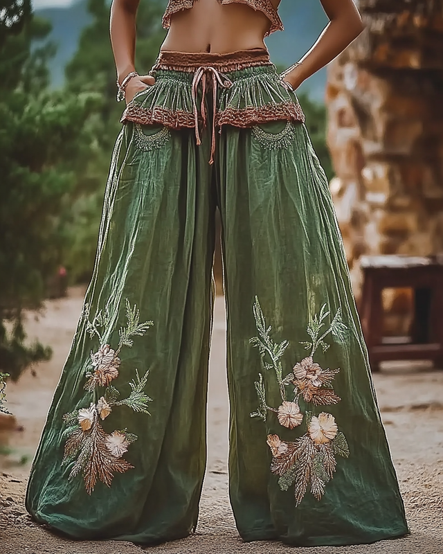 Vintage Loose Casual Linen Pants b174