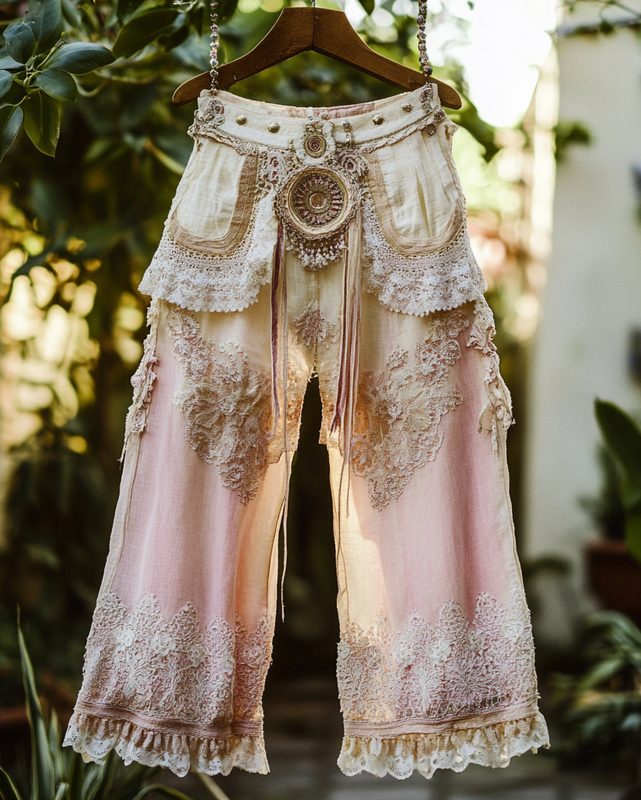 Summer Holiday Lace Handmade pants 85fd