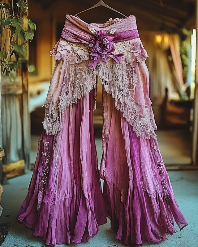 Summer Vacation Ruffle Lace Patchwork Pant ccdb eec7