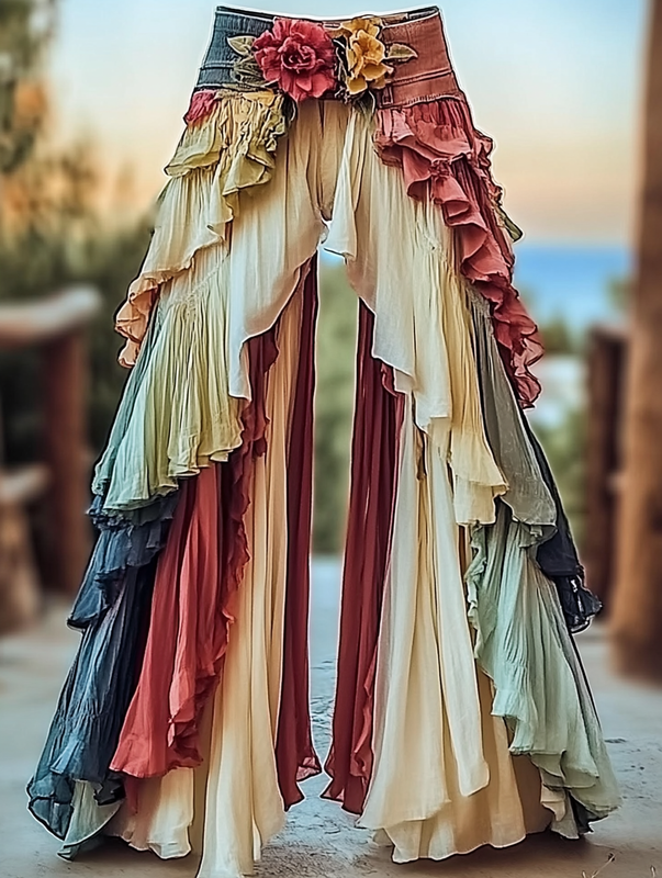 Summer Romantic Lace Ruffle Pants 7dbe