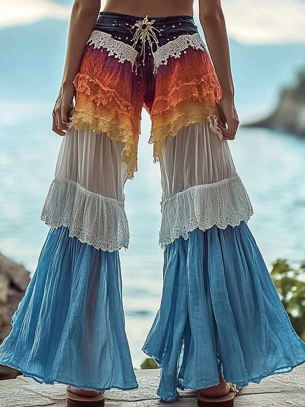 Summer seaside retro loose casual pants 132c