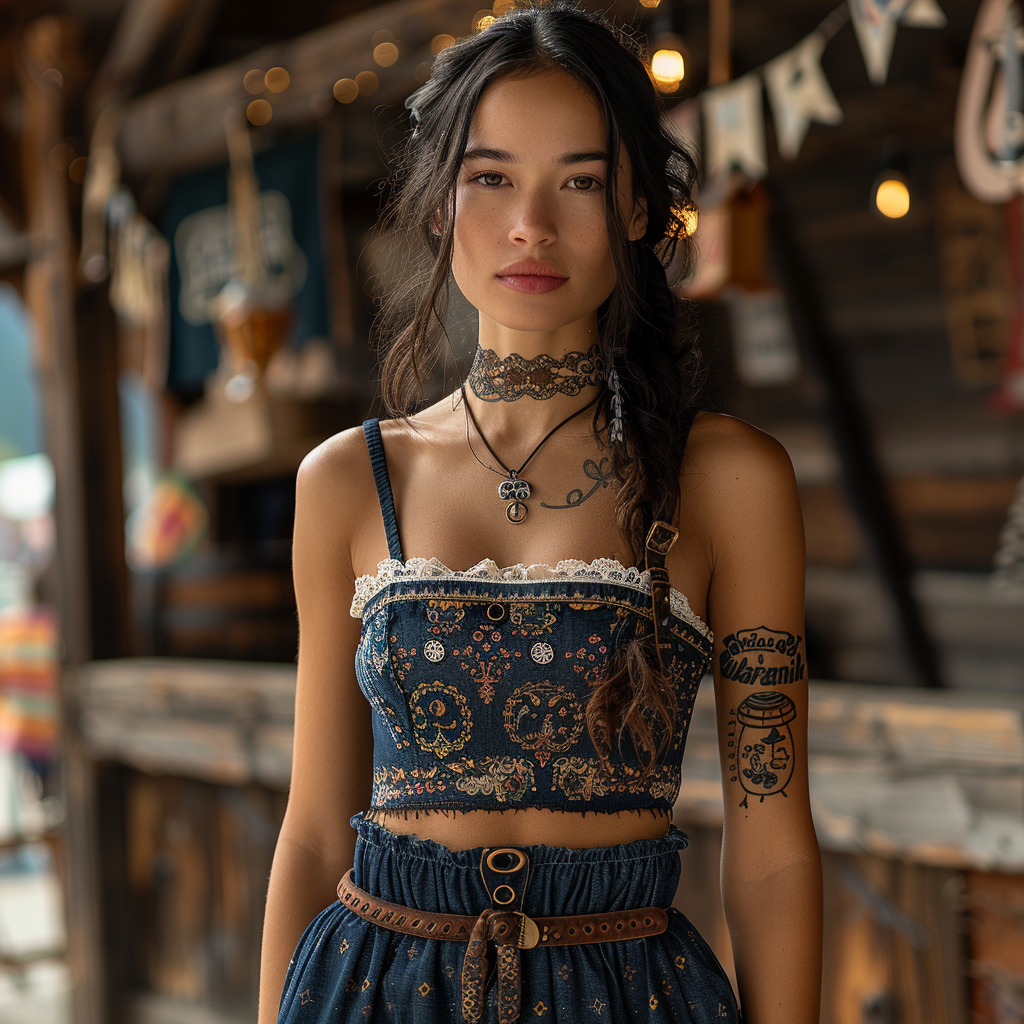 Women's Retro Western Style Short Top Camisole