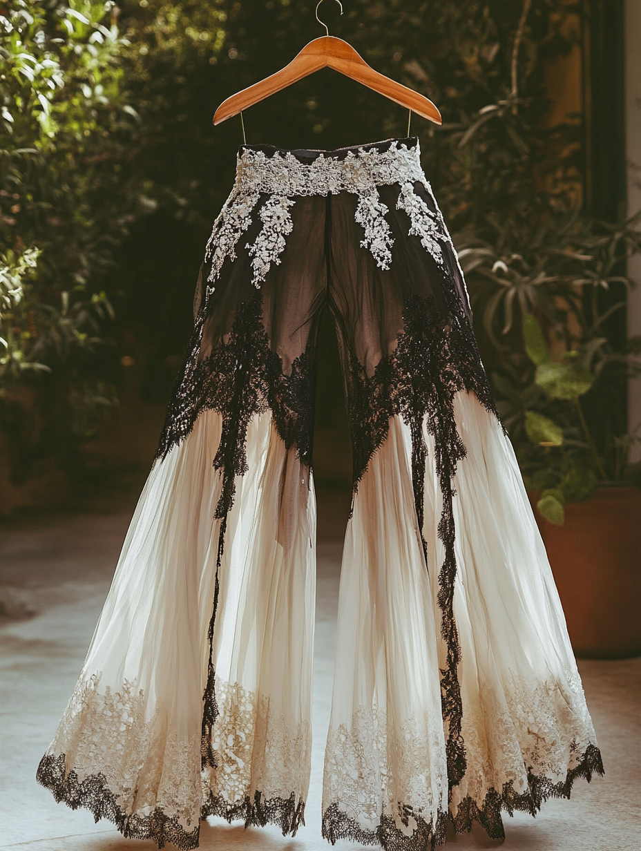 Summer Colorful Patchwork Handmade Lace Pants 4c4d