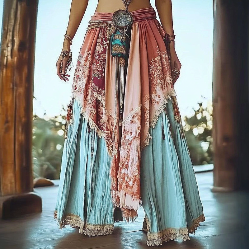 Vintage Loose Contrast Color Stitching Casual Pants ac31