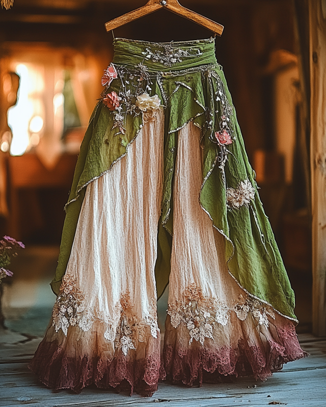 Summer Vacation Ruffle Lace Patchwork Pant 2fe5