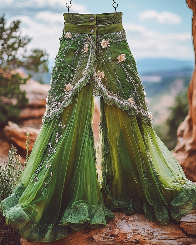 Summer Vacation Ruffle Lace Patchwork Pant ccdb 67f0