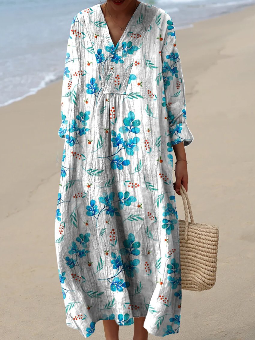 Women's Spring Floral Art Print Dress