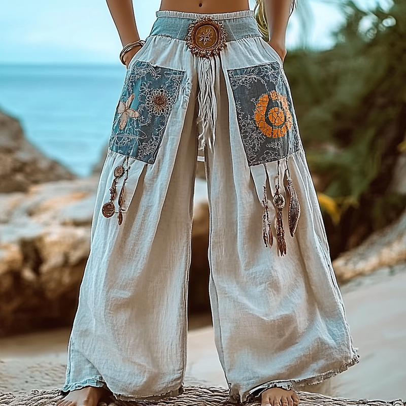 Vintage Loose Bohemia Casual Pants 1d13