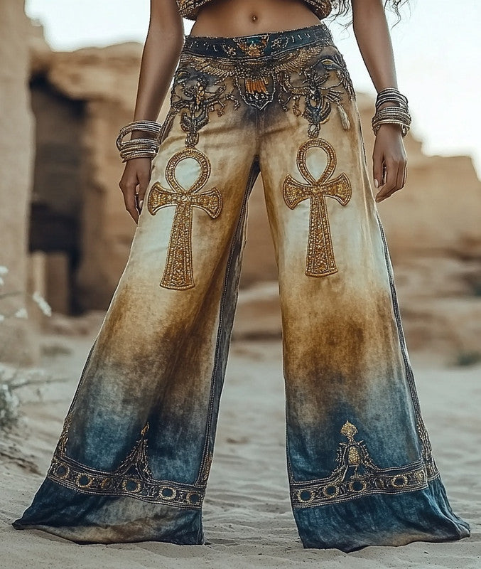 Summer Holiday Lace Hand-Embroidered Patchwork Pants 2753