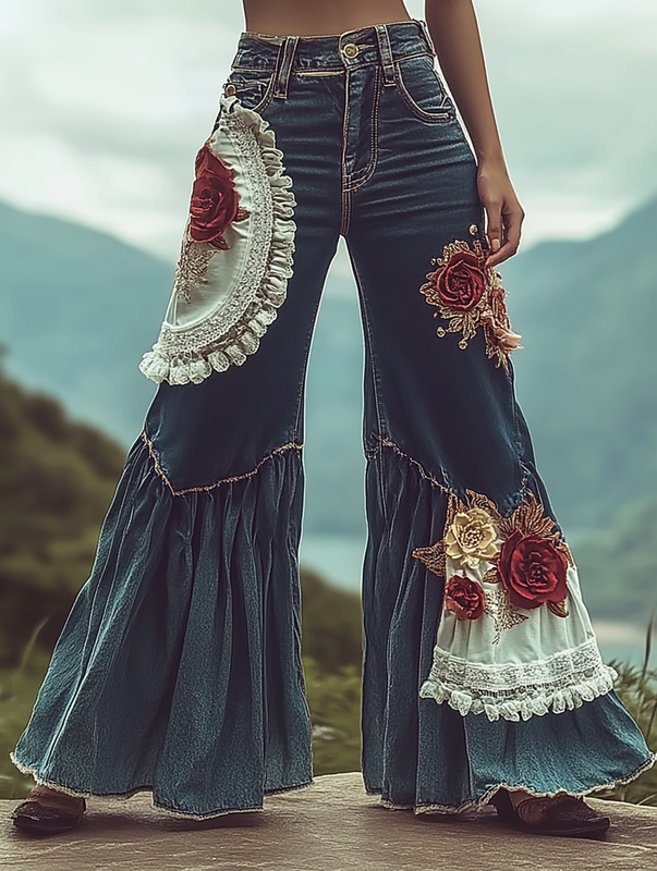 Summer seaside retro loose casual pants 9ede