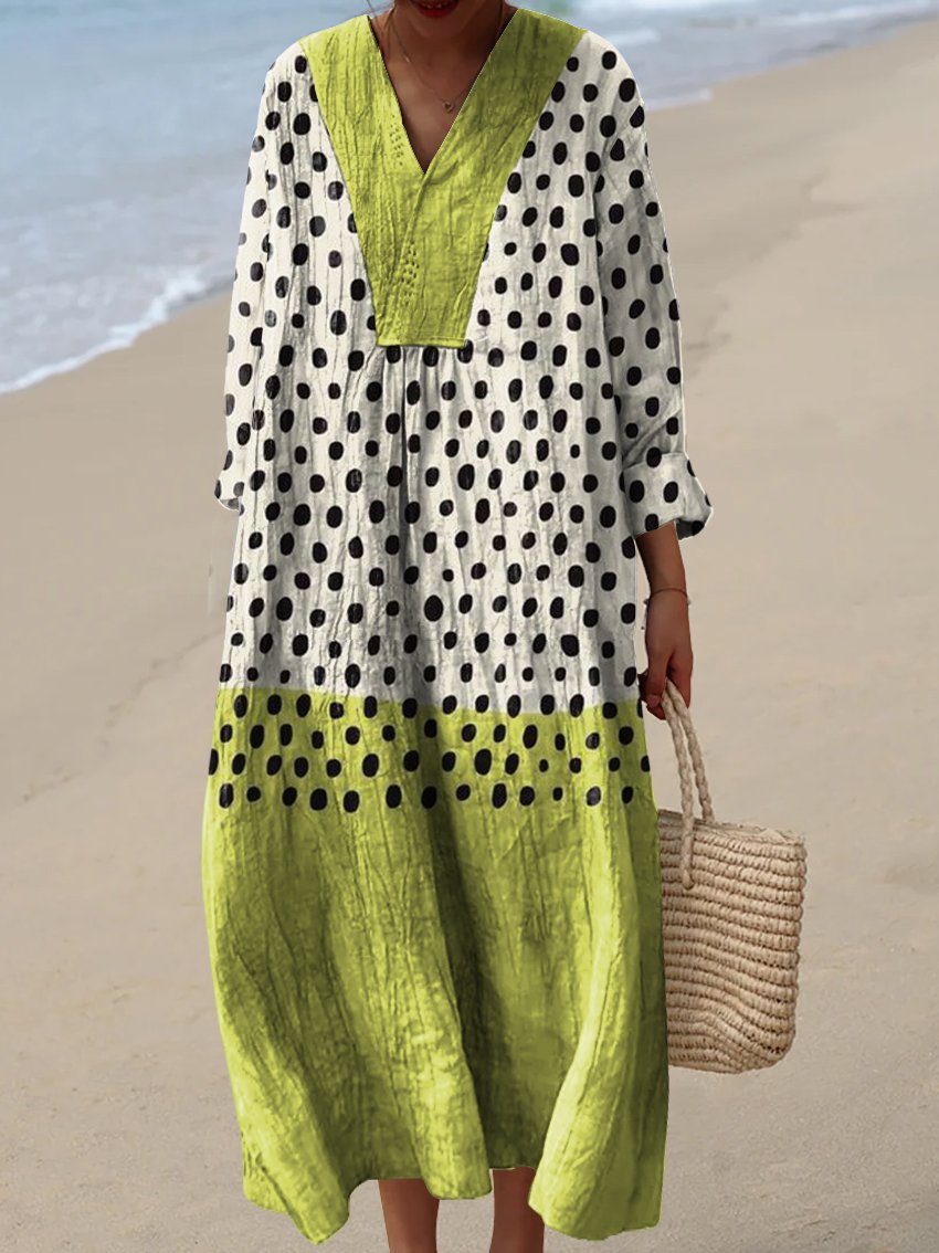 Women's Irregular Geometric Art Print Dress