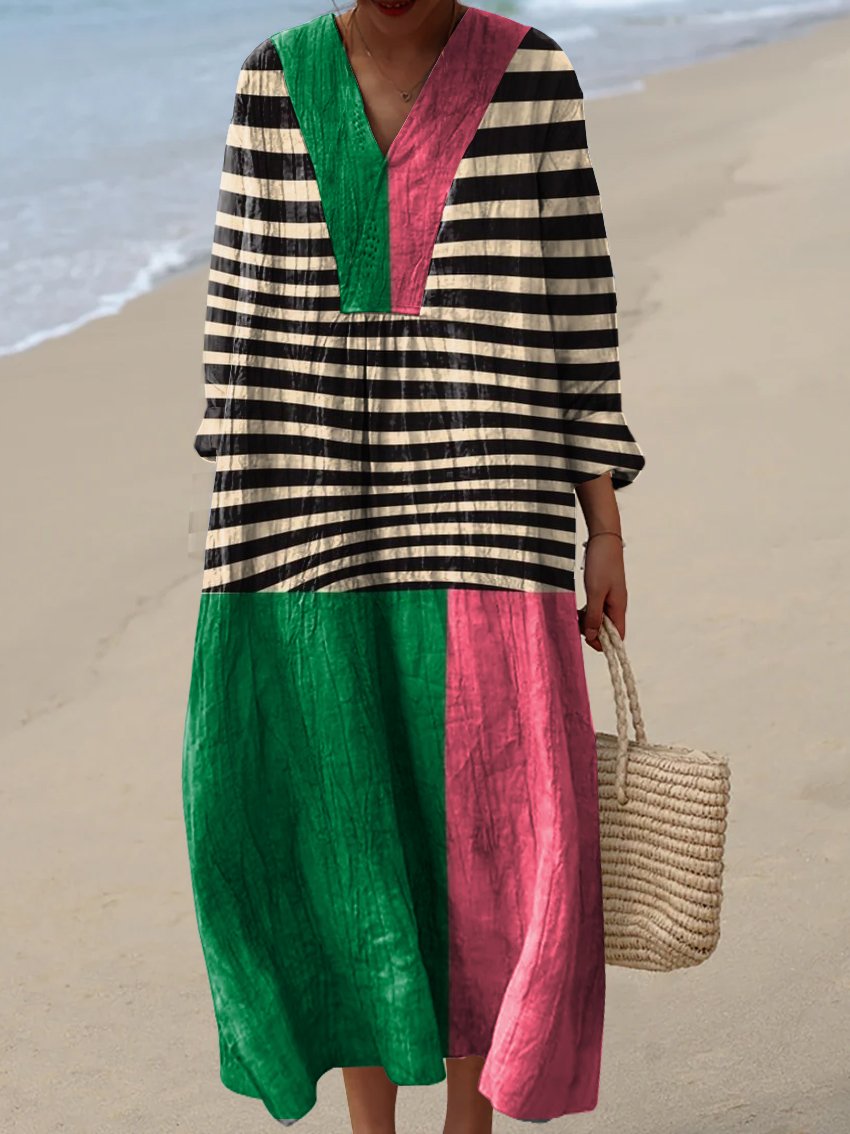 Women's Irregular Geometric Art Print Dress