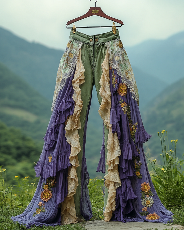 Summer Fashion Loose Lace Ruffle Pants 8363