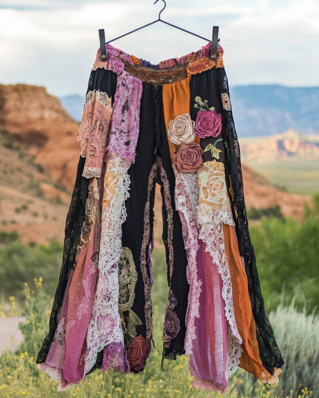 Summer Vacation Ruffle Lace Contrast Pants 3c18