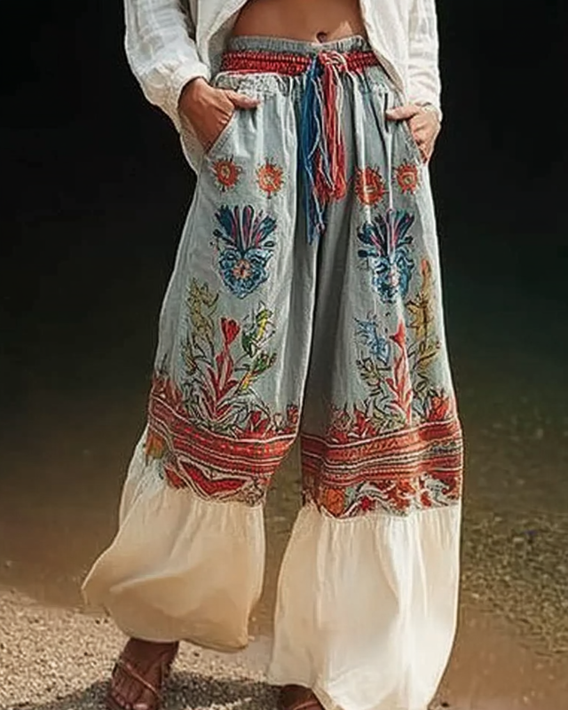 Vintage Loose Casual Splicing Pants 62a5