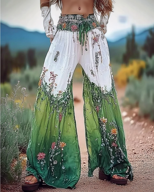 Vintage Loose Casual Color Contrast Pants 5c27