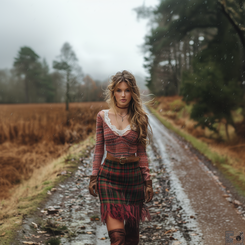 Women's Autumn And Winter Long-sleeve Dress Short Skirt Christmas Plaid Skirt