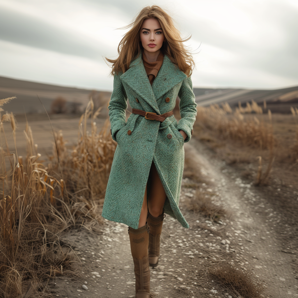 Women's Retro Casual Long Woolen Coat