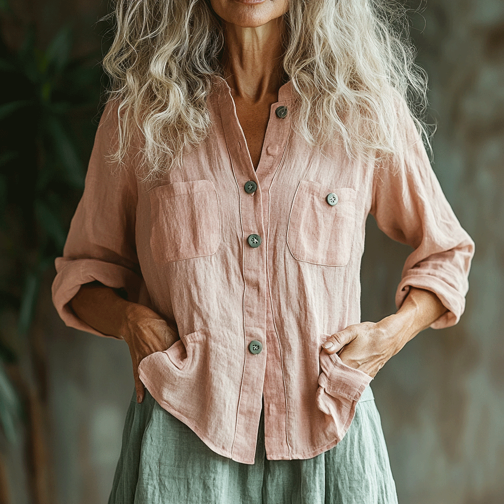 Women's Casual Bohemian Linen Style Long-sleeve Top Shirt