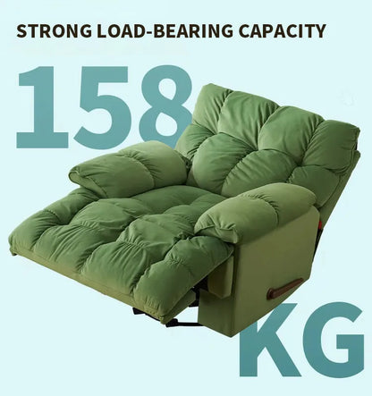 Luxurious reclining chair, glider rocker recliner with cloud-like comfort, single lazy sofa