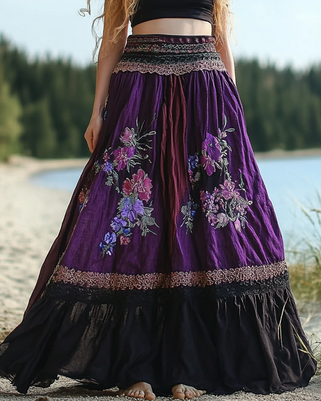 Summer Holiday Lace Handmade Floral Embroidery Top & Pants 2-Piece Set  0f8f