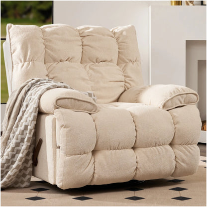 Luxurious reclining chair, glider rocker recliner with cloud-like comfort, single lazy sofa