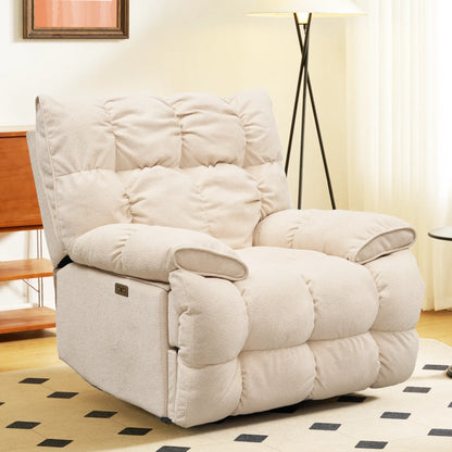 Luxurious reclining chair, glider rocker recliner with cloud-like comfort, single lazy sofa