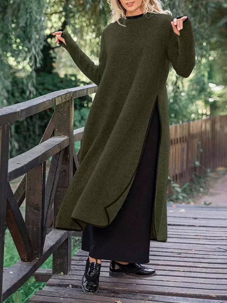 Women's Autumn Padded Long Knit Dress