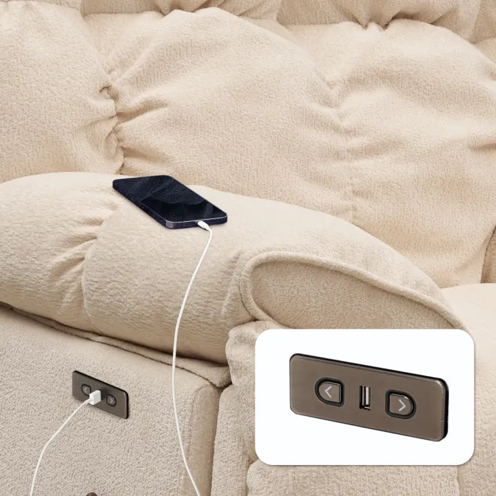 Luxurious reclining chair, glider rocker recliner with cloud-like comfort, single lazy sofa