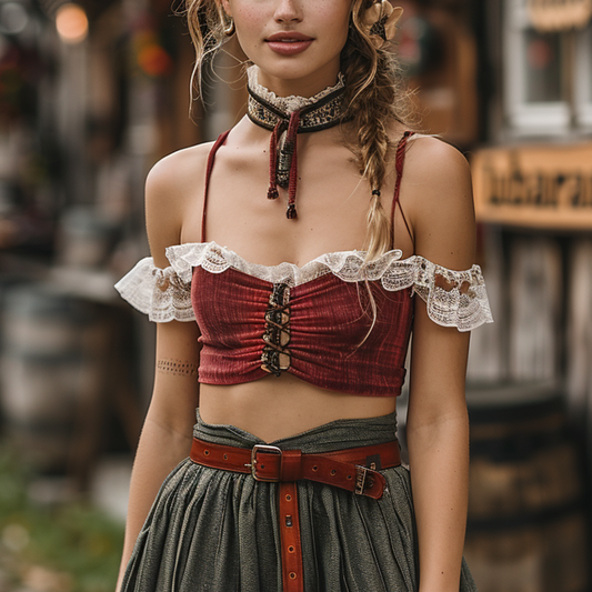 Women's Retro Western Style Short Top Camisole