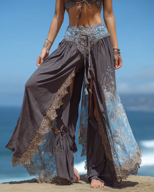 Outdoor Holiday Vintage Stitching Cotton And Linen Pants a22f