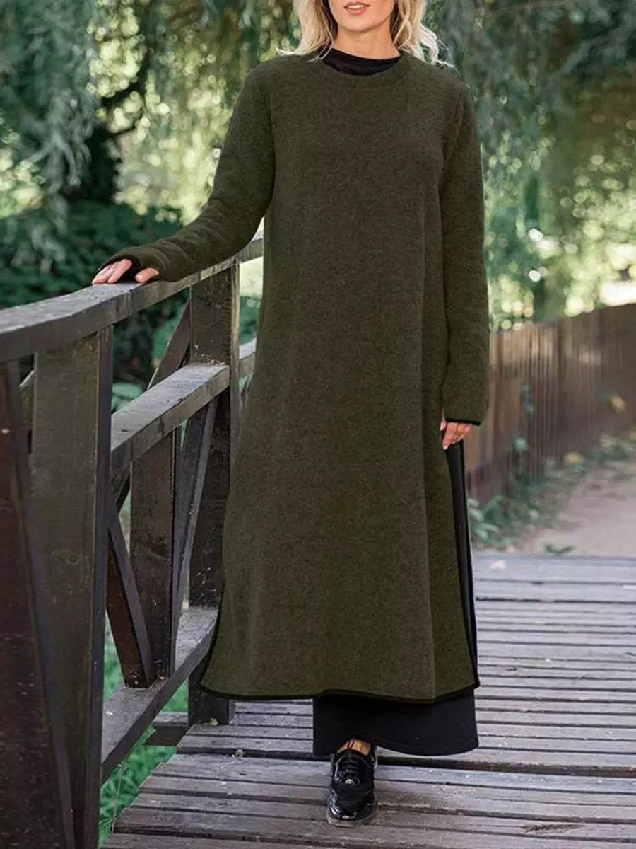 Women's Autumn Padded Long Knit Dress