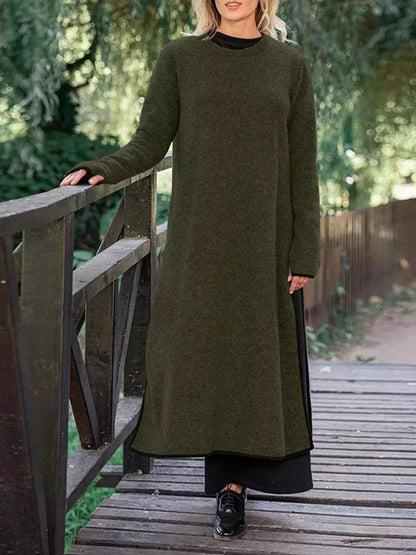 Women's Autumn Padded Long Knit Dress