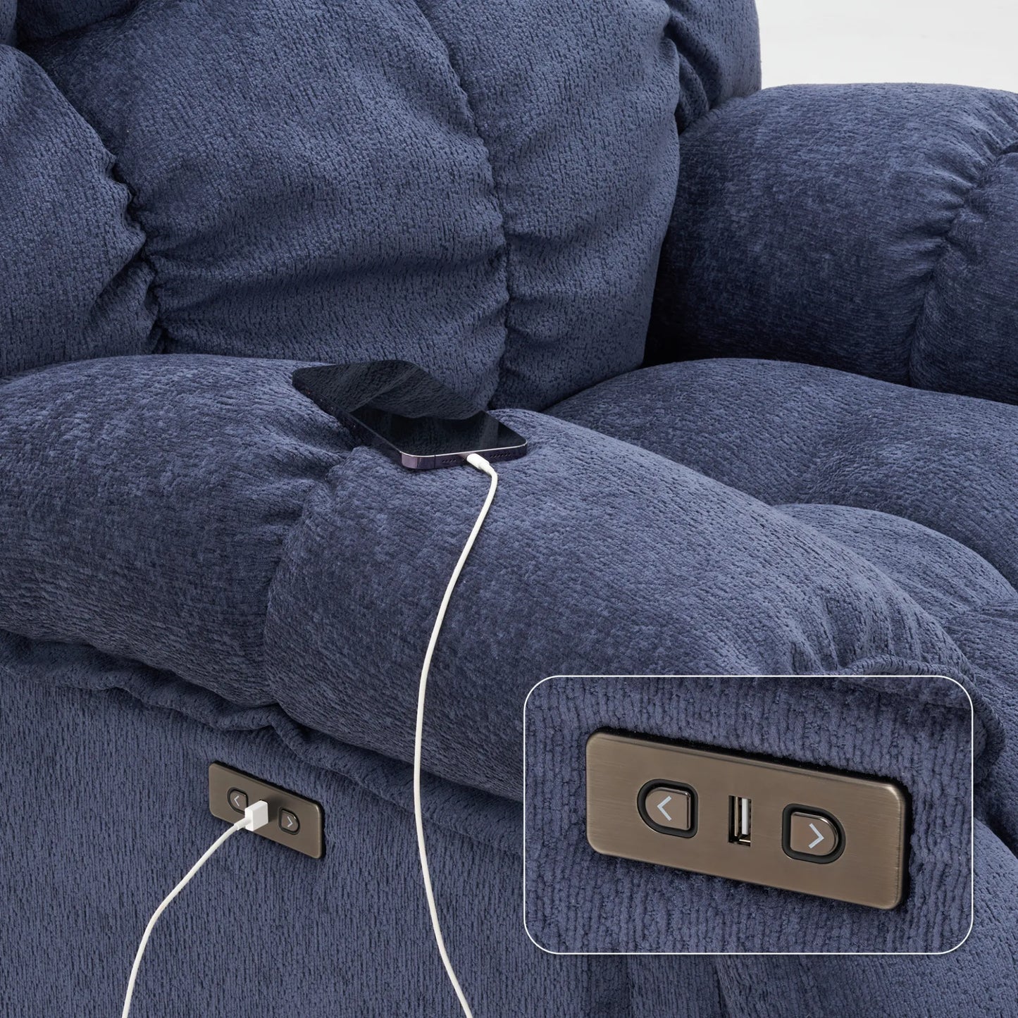 Luxurious reclining chair, glider rocker recliner with cloud-like comfort, single lazy sofa