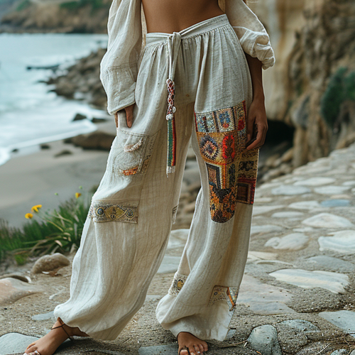 Women's Resort Bohemian Style Loose Bohemia Style Trousers