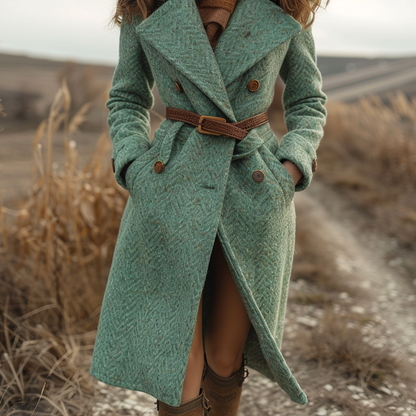 Women's Retro Casual Long Woolen Coat