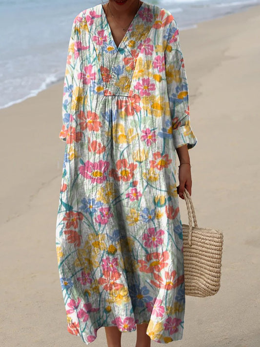 Women's Spring Floral Art Print Dress